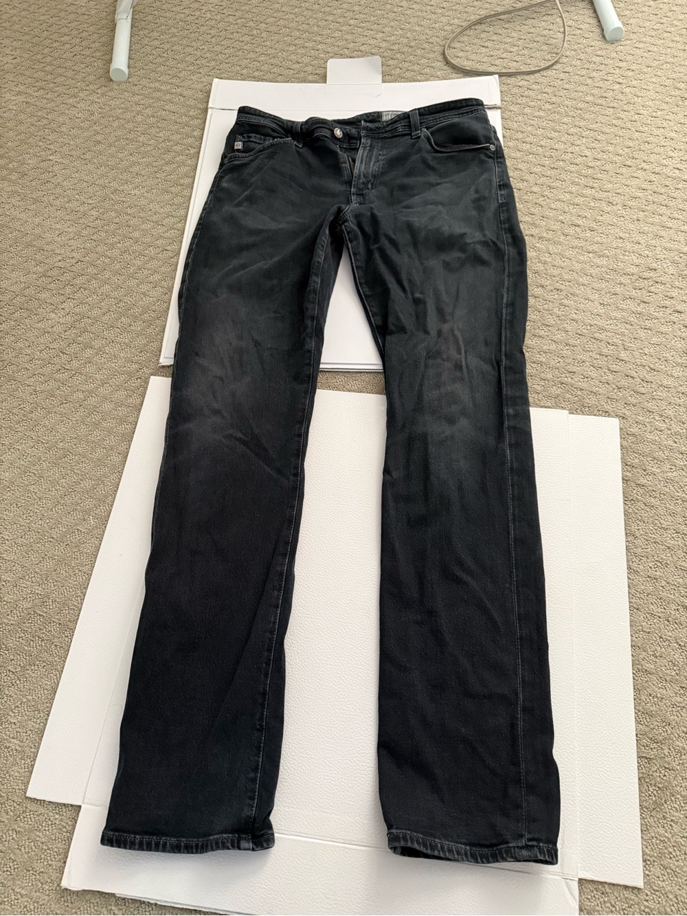Ag Adriano Goldschmied Men's Straight Black Jeans